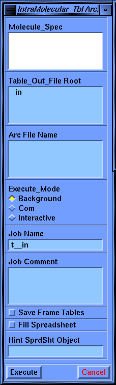 IntraMolecular_Tbl Archive Functions Parameter Block