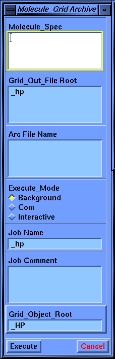 Archive Functions Molecule_Grid Parameter Block